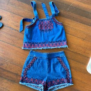 Blank denim matching set size small